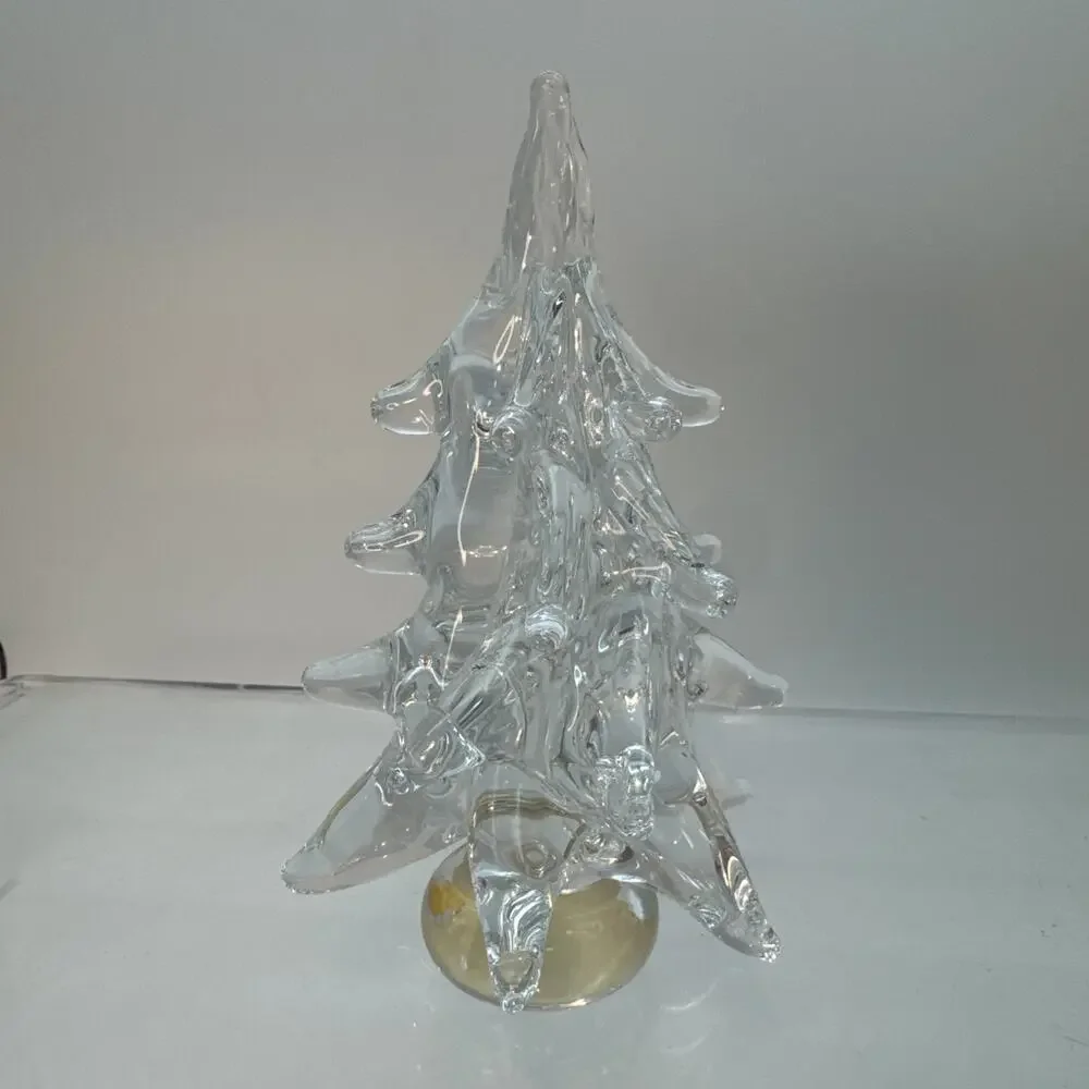 Vintage Riekes Chalet Clear Lead Crystal Canada Christmas Tree 6.5